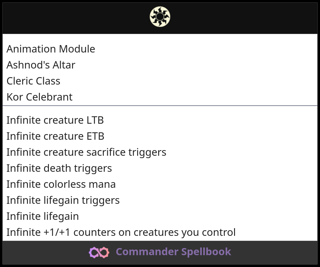 Animation Module | Ashnod's Altar | Kor Celebrant (and one other card)