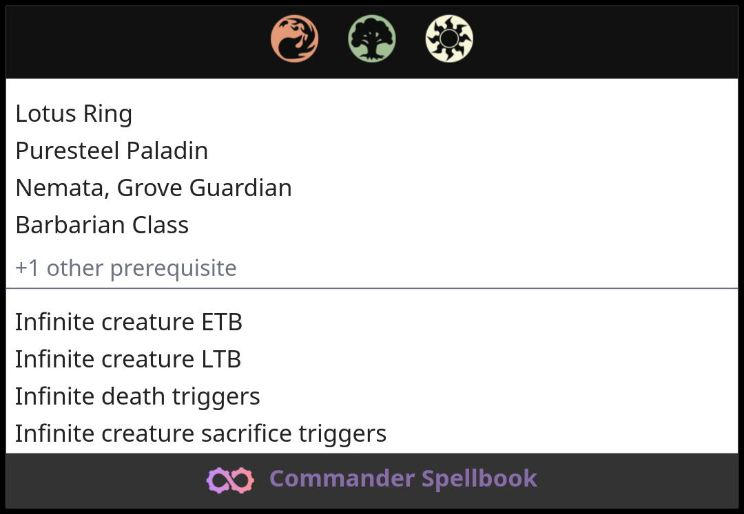 Lotus Ring | Puresteel Paladin | Nemata, Grove Guardian (and one other ...