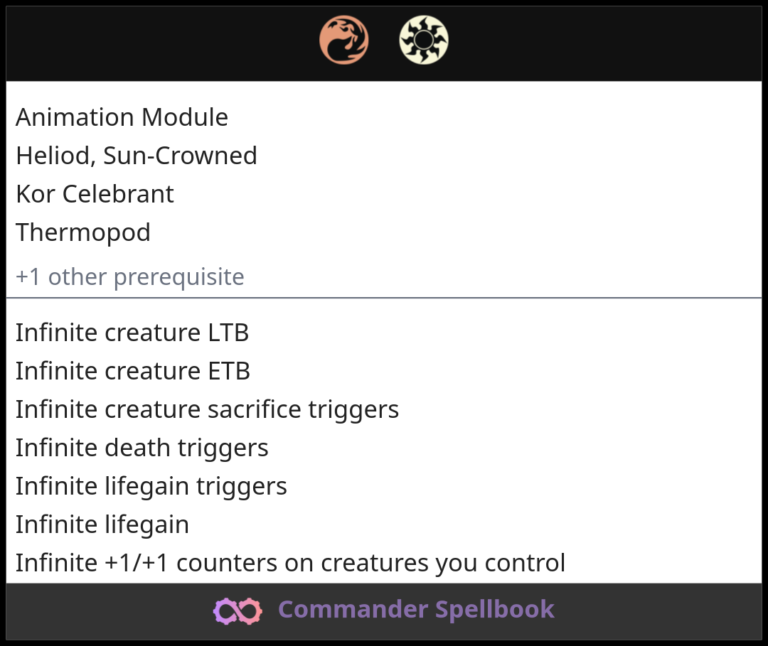 Animation Module | Kor Celebrant | Thermopod (and one other card)