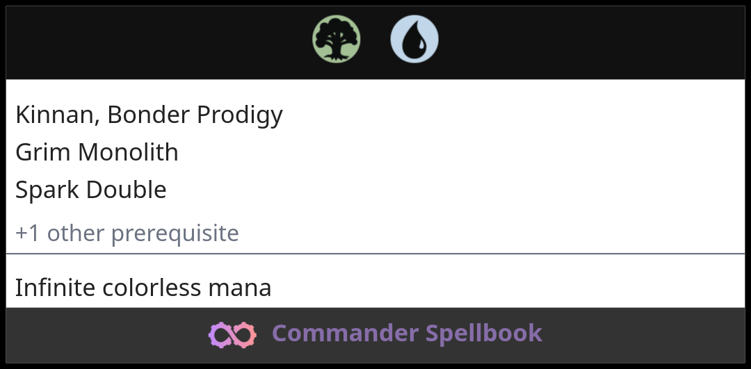 Kinnan, Bonder Prodigy | Grim Monolith | Spark Double