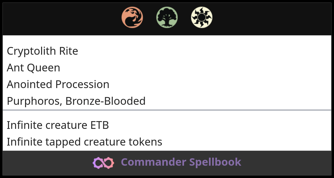 Cryptolith Rite | Ant Queen | Anointed Procession (and one other card)