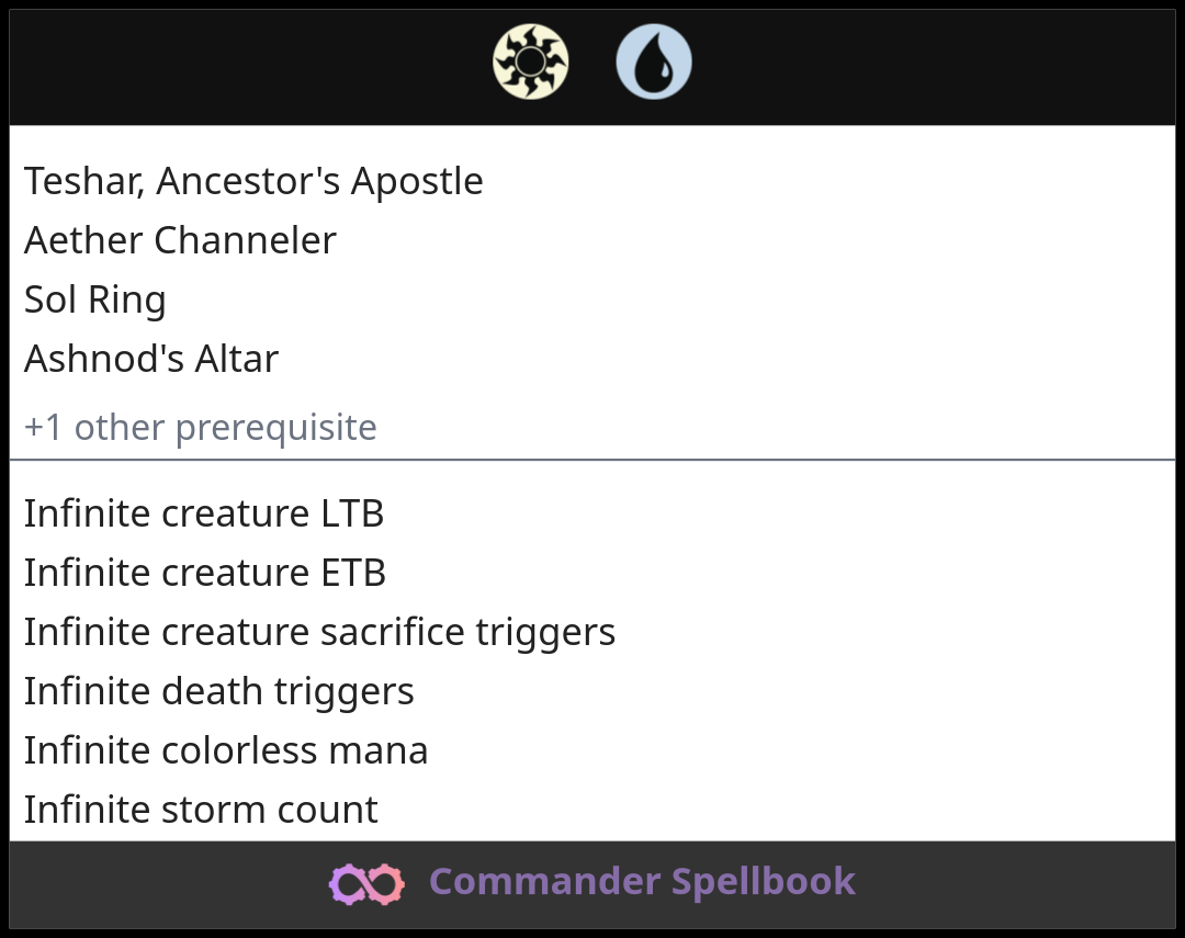 Teshar, Ancestor's Apostle | Aether Channeler | Sol Ring (and one other ...