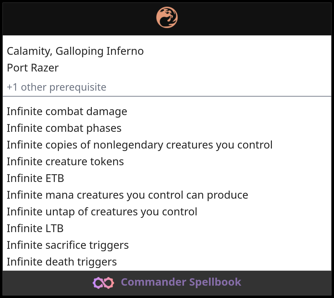 Calamity, Galloping Inferno | Port Razer