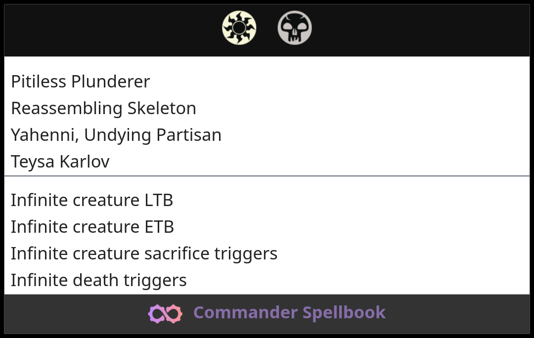 Pitiless Plunderer | Reassembling Skeleton | Teysa Karlov (and one ...