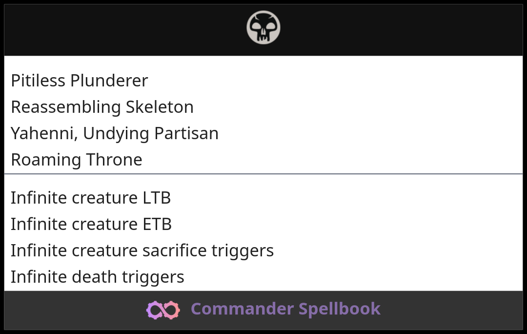 Pitiless Plunderer | Reassembling Skeleton | Roaming Throne (and one ...