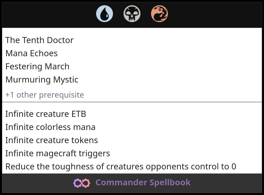 The Tenth Doctor | Mana Echoes | Festering March (and one other card)