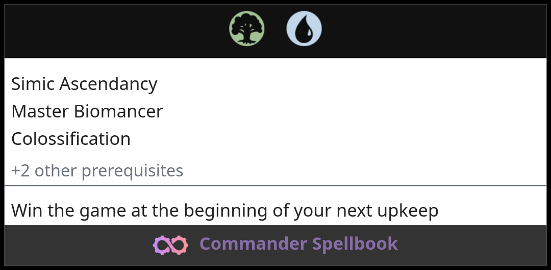 Simic Ascendancy | Master Biomancer | Colossification