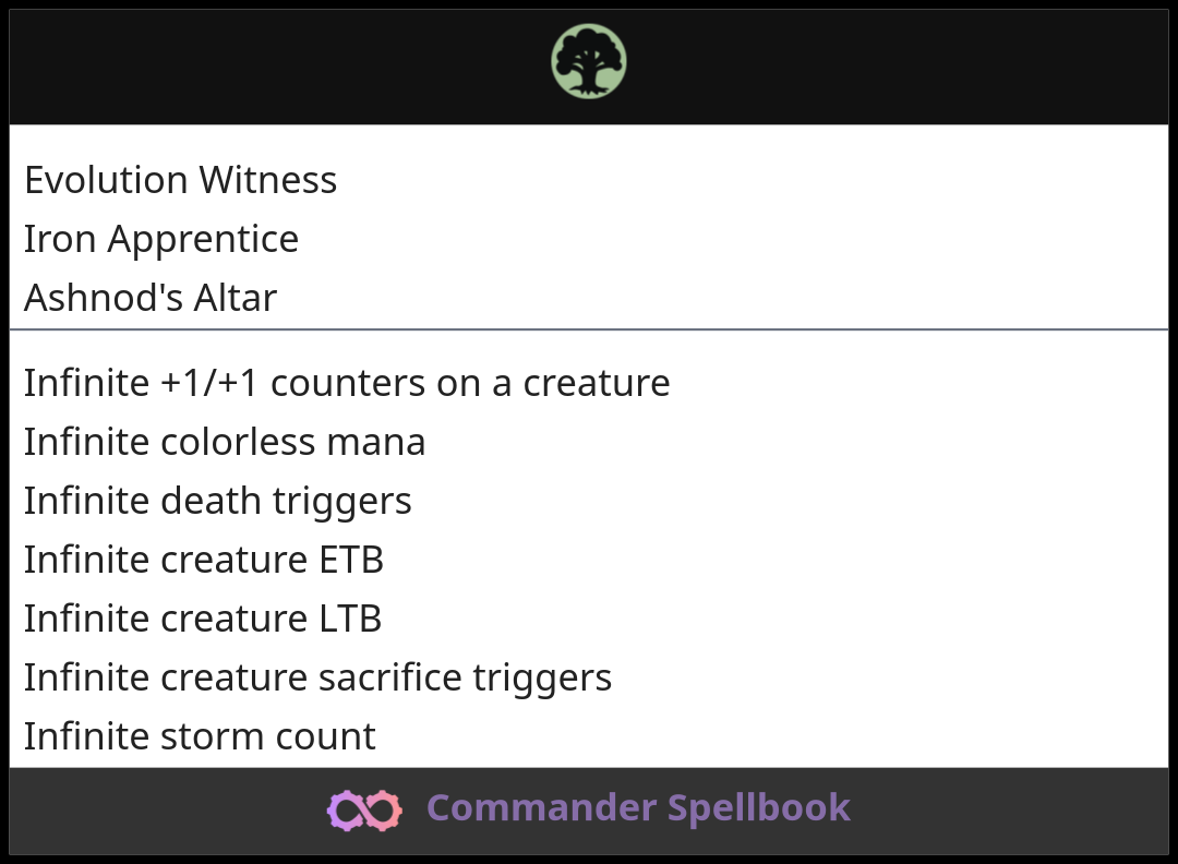 Evolution Witness | Iron Apprentice | Ashnod's Altar