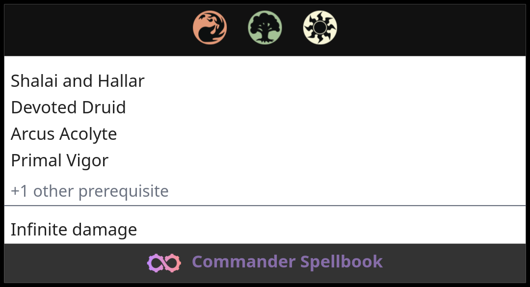 Shalai and Hallar | Devoted Druid | Arcus Acolyte (and one other card)