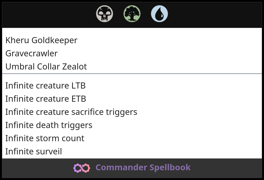 Kheru Goldkeeper | Gravecrawler | Umbral Collar Zealot