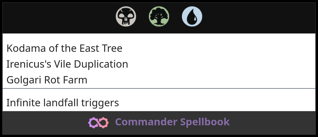 Kodama of the East Tree | Irenicus's Vile Duplication | Golgari Rot Farm