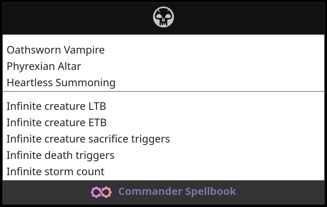 Oathsworn Vampire | Phyrexian Altar | Heartless Summoning