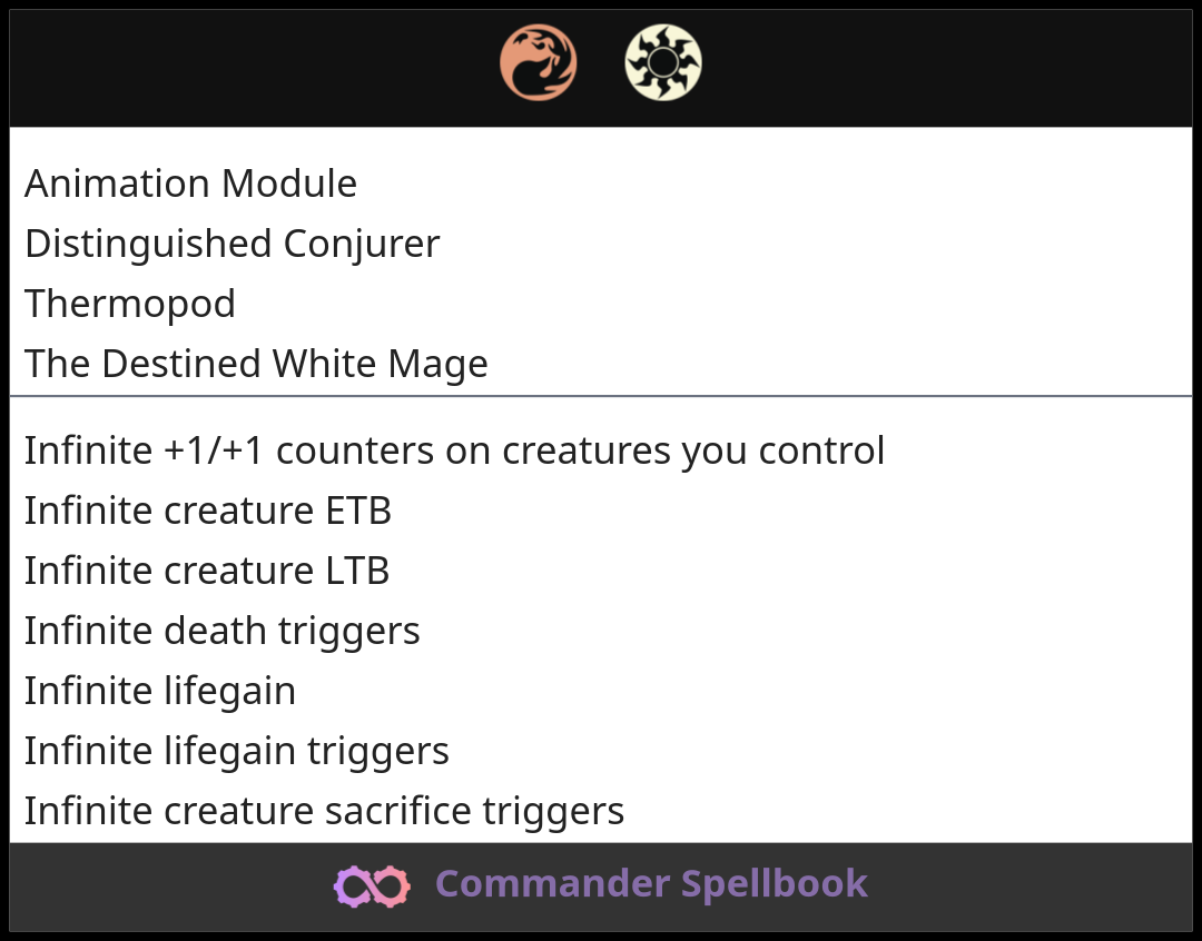 Animation Module | Distinguished Conjurer | Thermopod (and one other card)