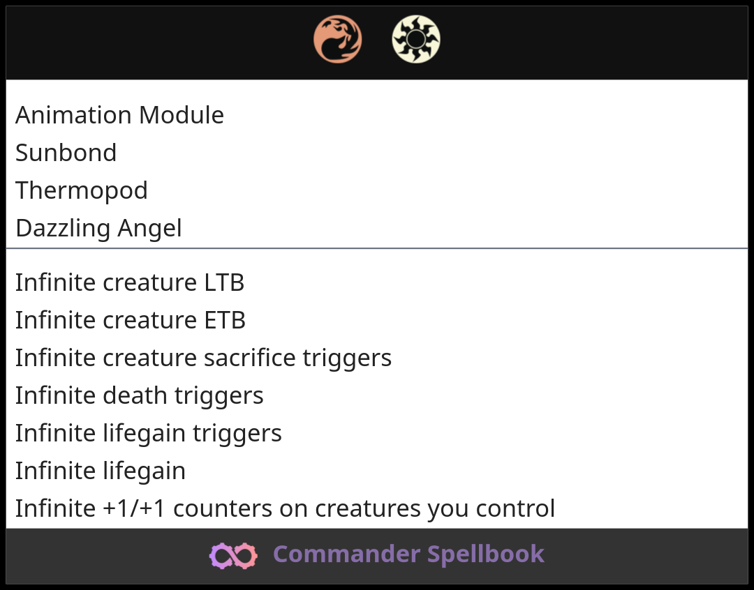 Animation Module | Dazzling Angel | Thermopod (and one other card)
