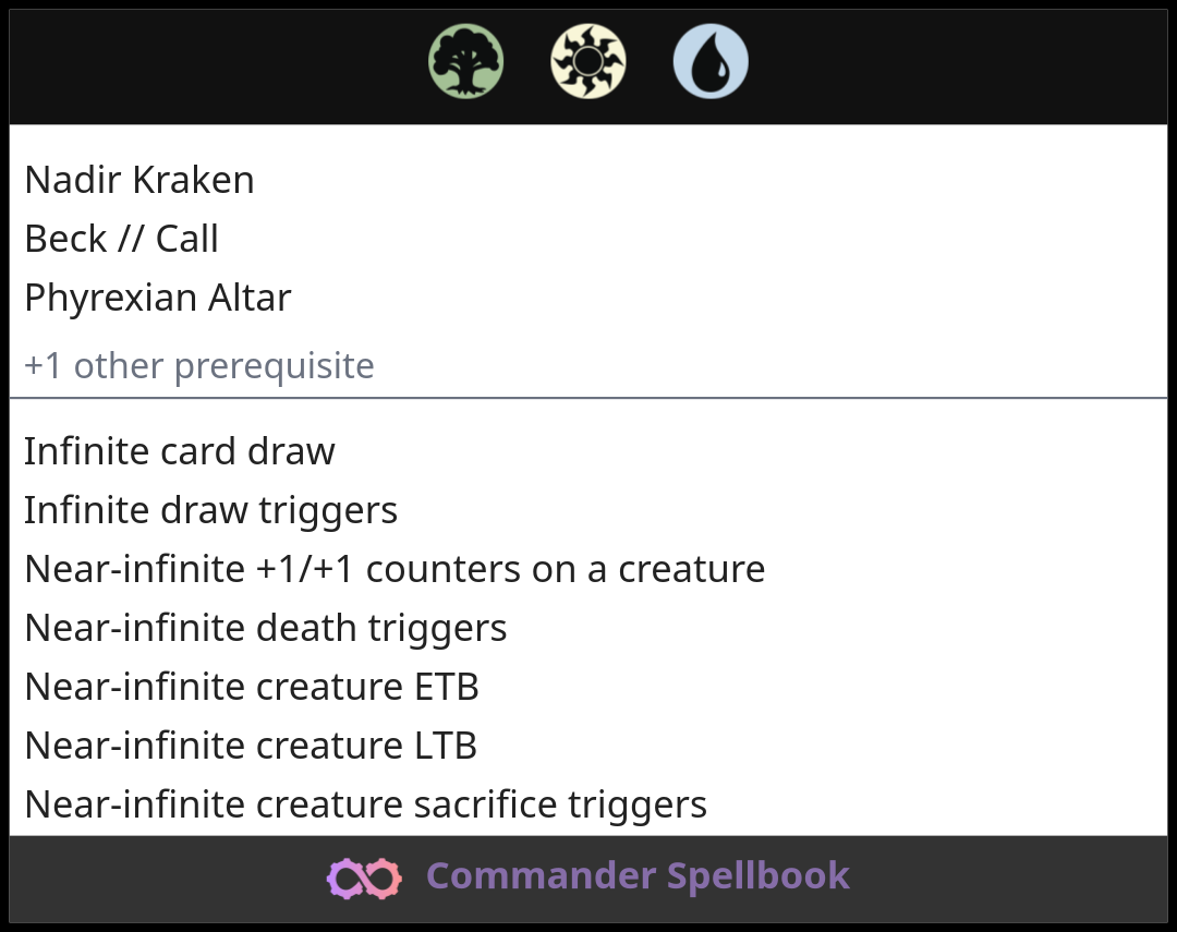 Nadir Kraken | Beck // Call | Phyrexian Altar