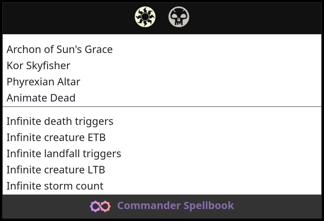 Archon of Sun's Grace | Kor Skyfisher | Phyrexian Altar (and one other ...