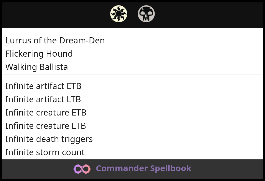 Lurrus of the Dream-Den + Flickering Hound + Walking Ballista Combo ...