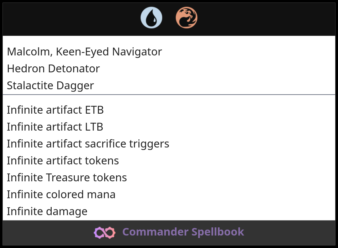 Malcolm, Keen-Eyed Navigator | Stalactite Dagger | Hedron Detonator