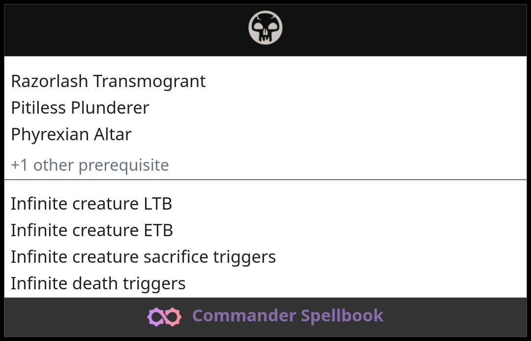 Razorlash Transmogrant | Pitiless Plunderer | Phyrexian Altar