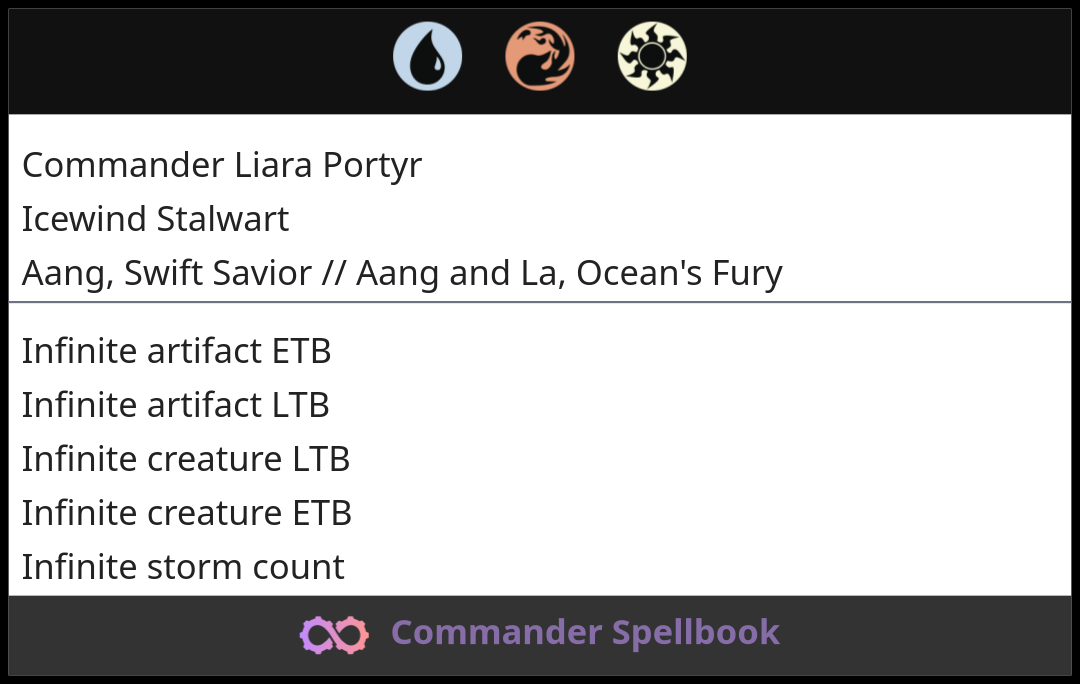 Commander Liara Portyr + Icewind Stalwart + Aang, Swift Savior // Aang ...