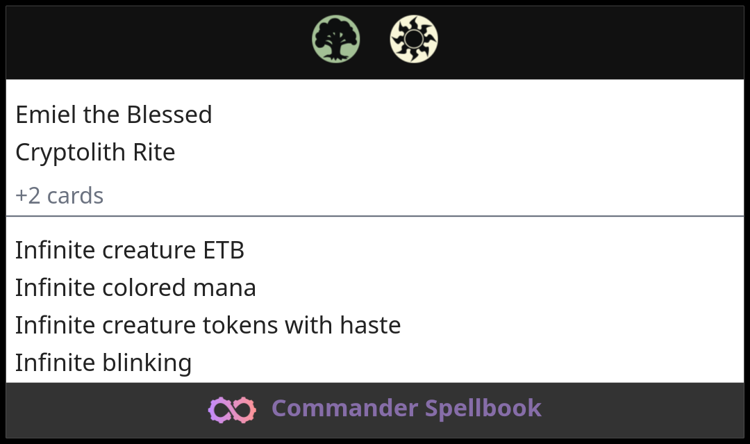 Emiel the Blessed | Cryptolith Rite (and two other cards)