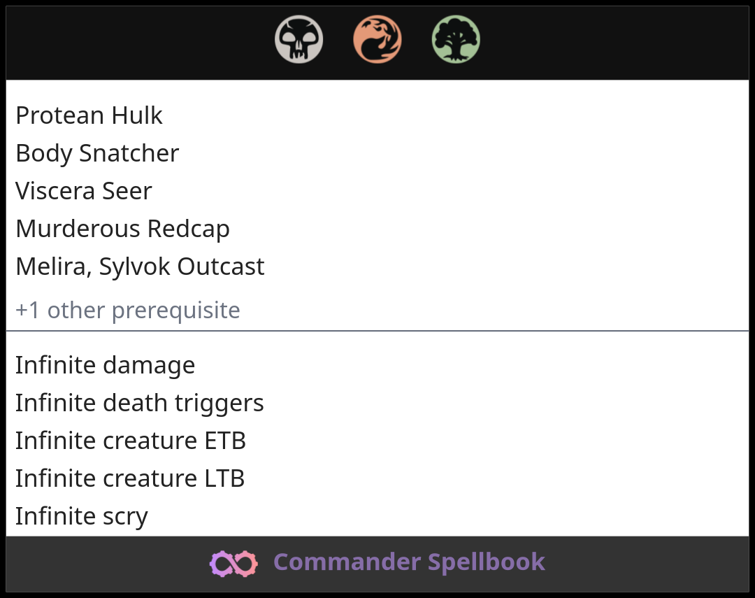Protean Hulk | Body Snatcher | Viscera Seer (and two other cards)