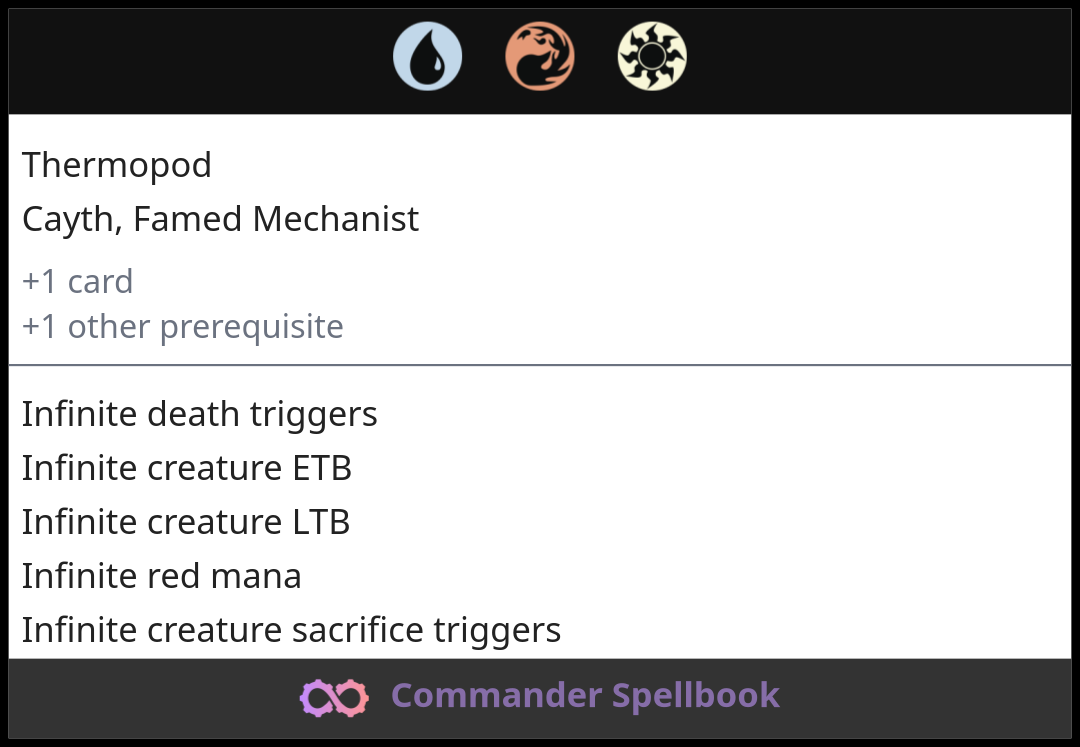 Cayth, Famed Mechanist | Thermopod (and one other card)