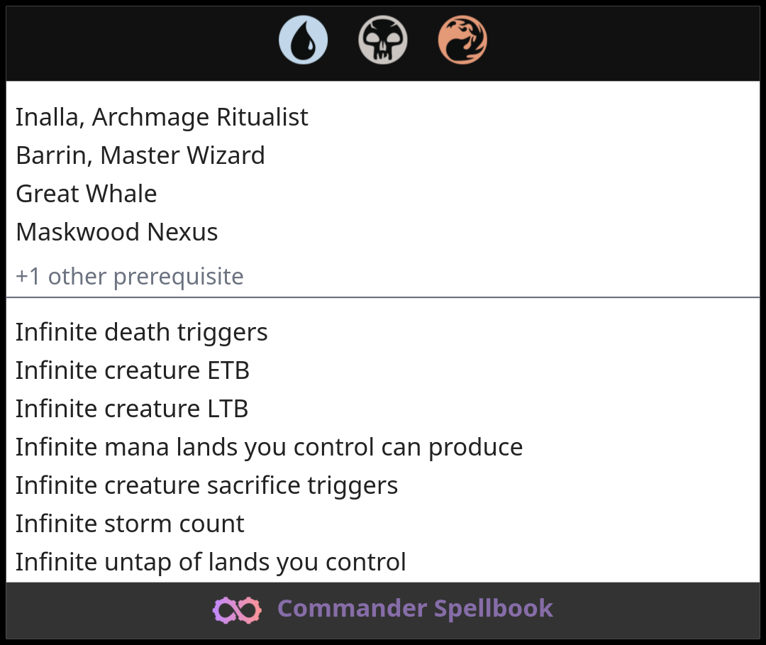 Inalla, Archmage Ritualist | Barrin, Master Wizard | Great Whale (and ...