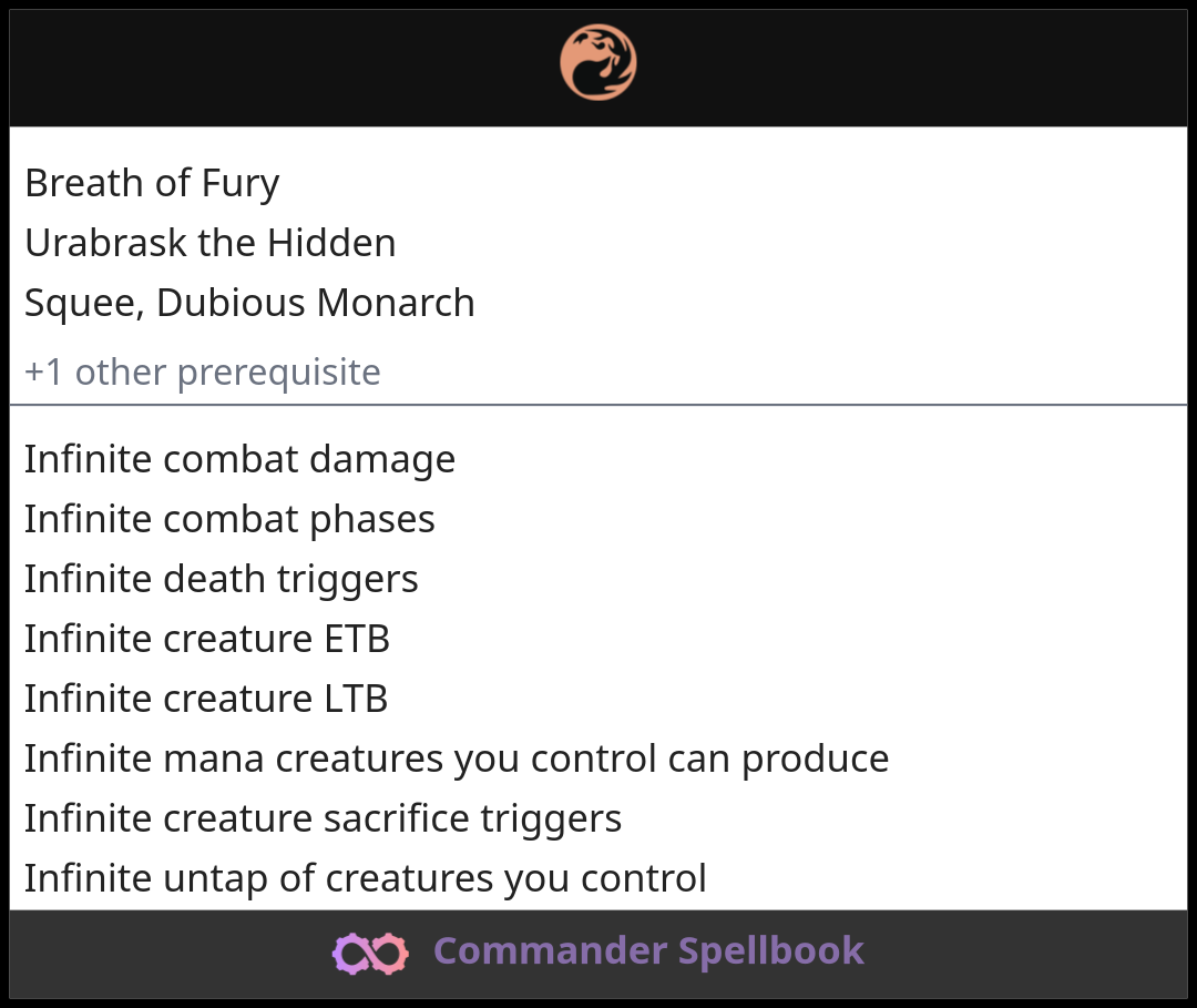 Breath of Fury | Urabrask the Hidden | Squee, Dubious Monarch