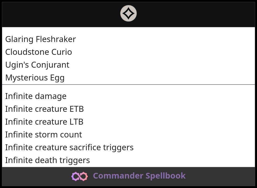 Glaring Fleshraker | Cloudstone Curio | Ugin's Conjurant (and one other ...