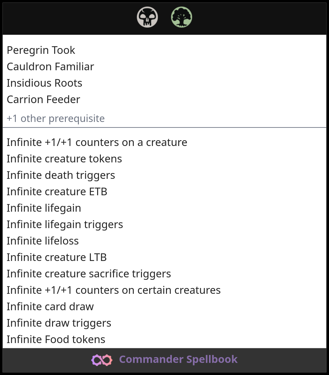 Peregrin Took | Cauldron Familiar | Insidious Roots (and one other card)