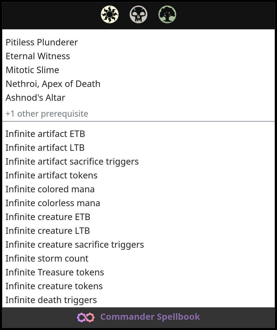 Pitiless Plunderer | Eternal Witness | Mitotic Slime (and two other cards)