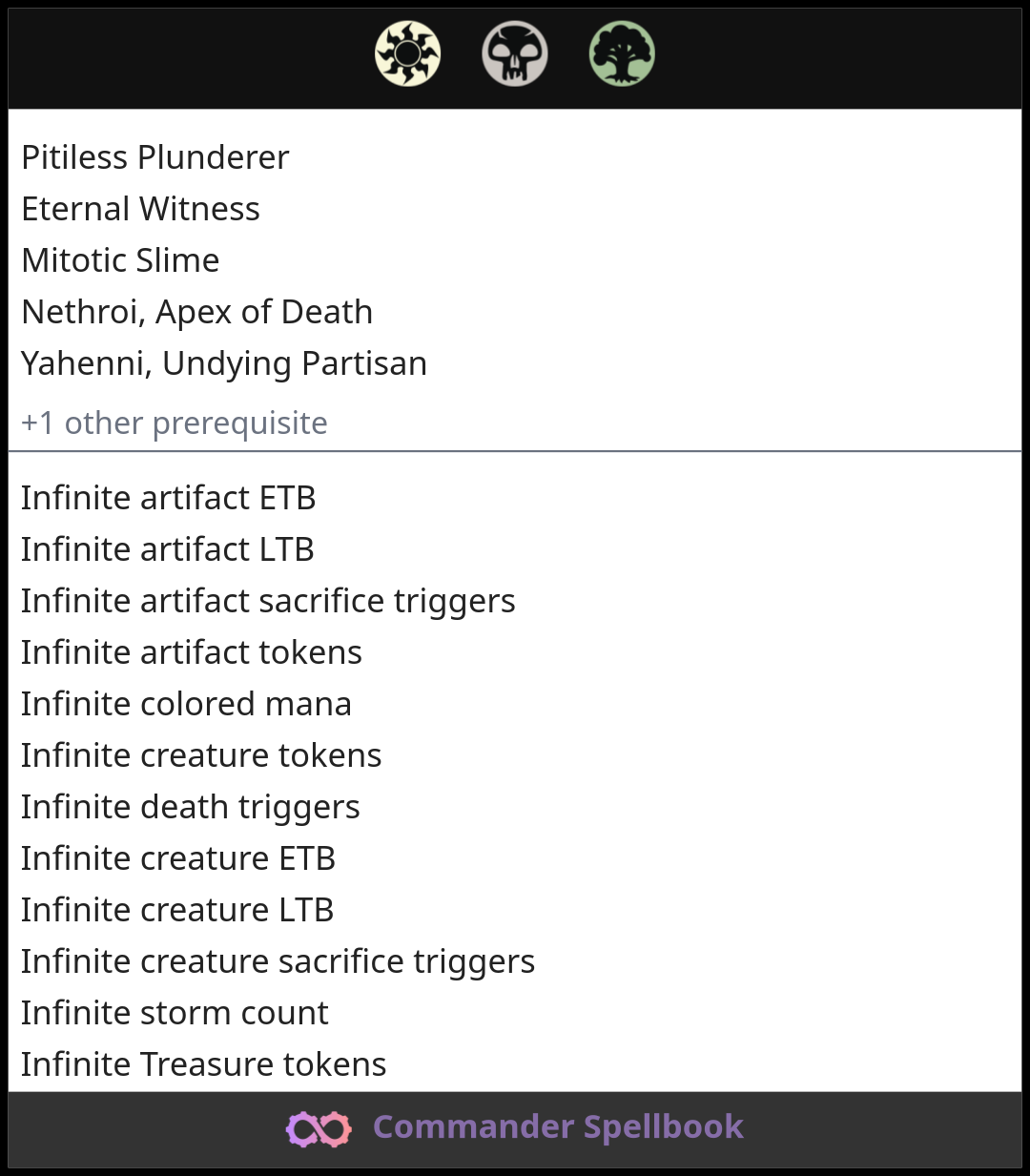 Pitiless Plunderer | Eternal Witness | Mitotic Slime (and two other cards)