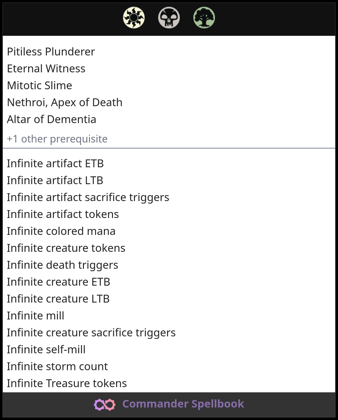 Pitiless Plunderer | Eternal Witness | Mitotic Slime (and two other cards)