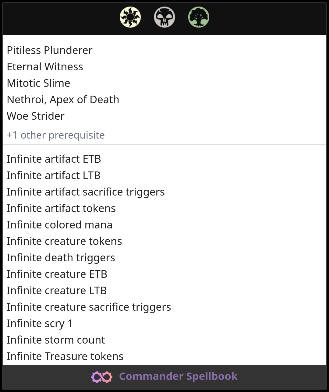 Pitiless Plunderer | Eternal Witness | Mitotic Slime (and two other cards)